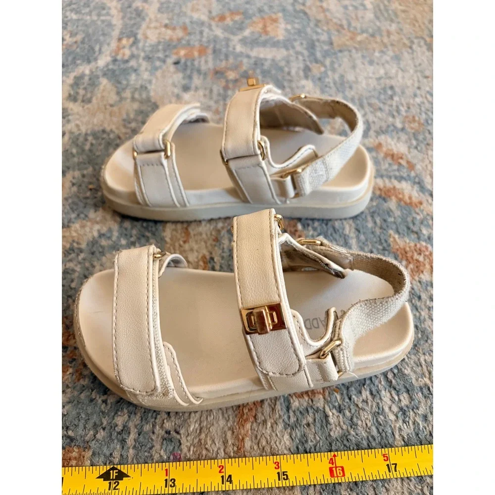 Steve Madden Little Girls J-Mona Cream  Platform Sandals Size 9